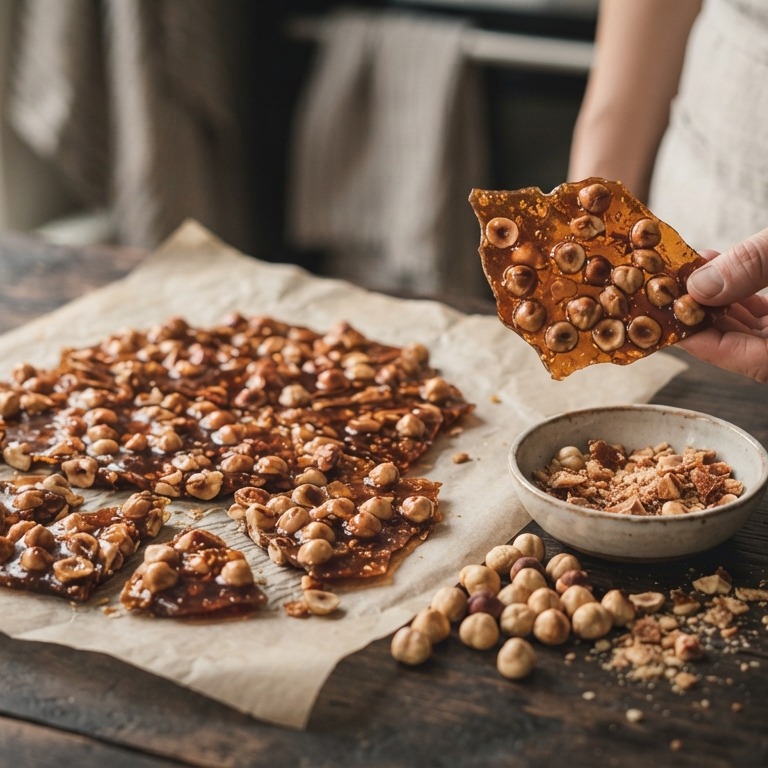 Hazelnootkrokant voor garnering