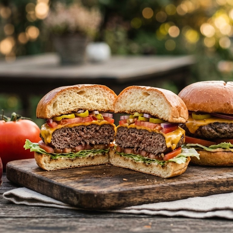 Homemade Cheeseburgers Huge