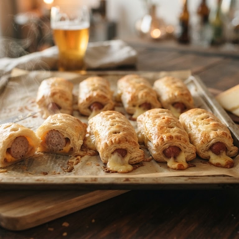 Hotdogs in bladerdeeg