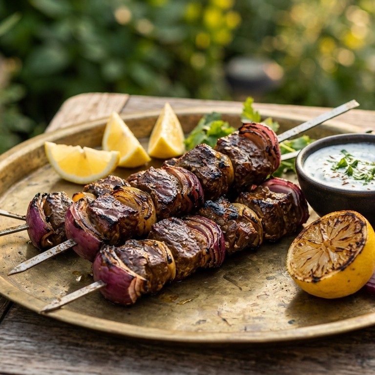 Husseini Kebab (Gemarineerde lamsspiesjes)