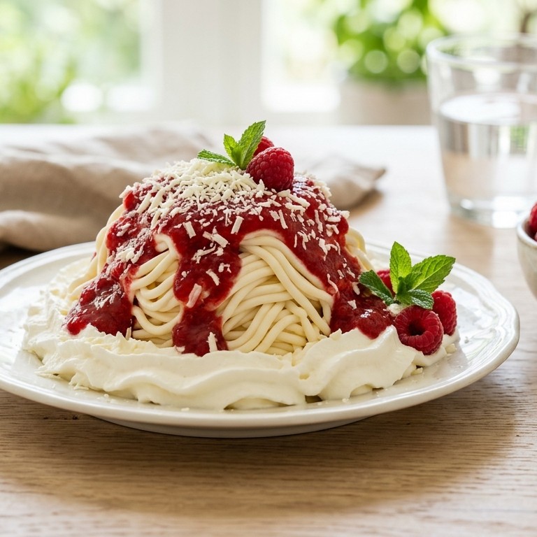 IJs in spaghettivorm met saus