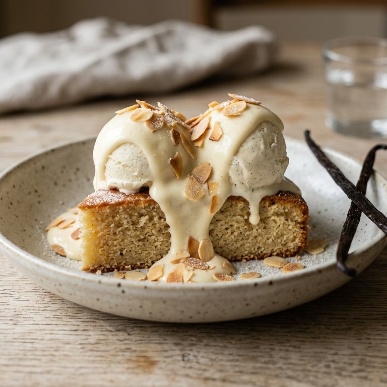 IJs met vanillesaus