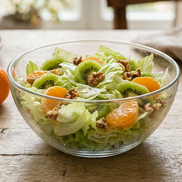 Ijsbergsla-kiwi-noten-mandarijnsalade
