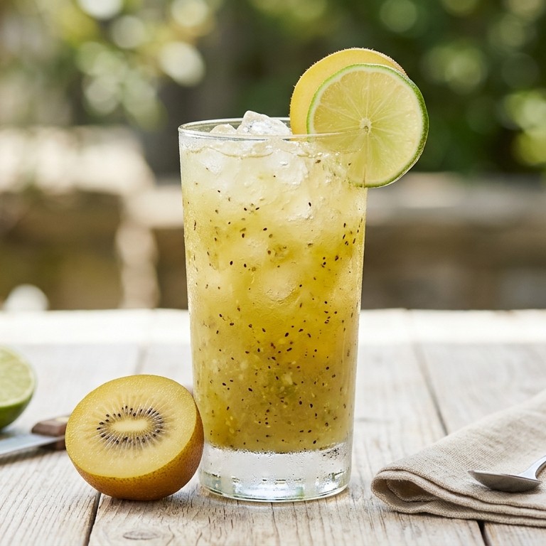 Ijskoude kiwi-appeldrank