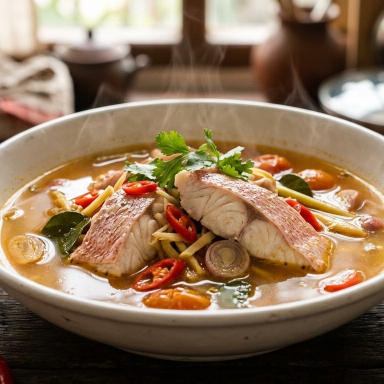 Ikan Cuka (red snepper in bouillon)