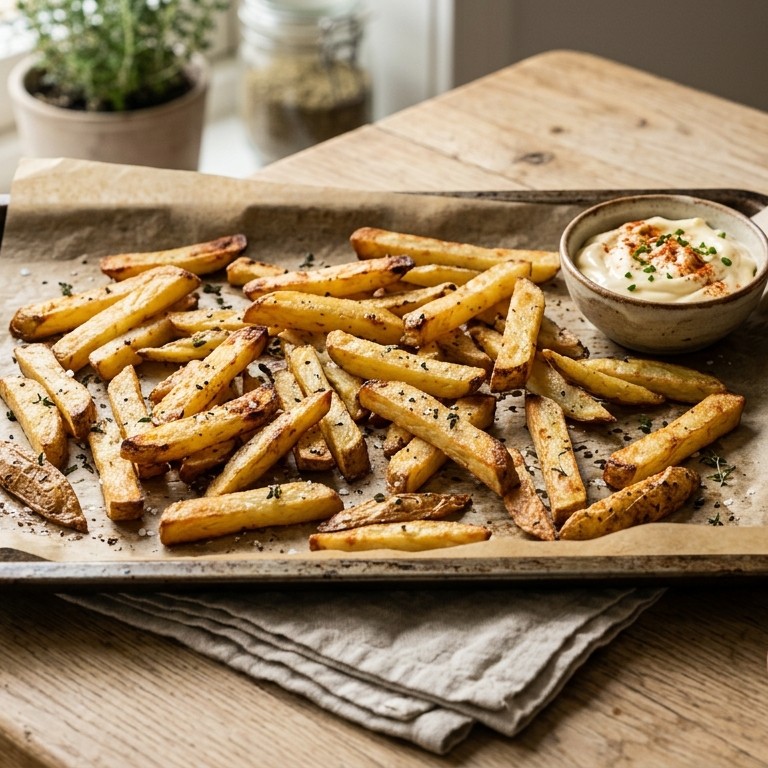 In de oven gebakken frites