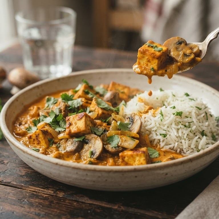 Indiase tofucurry met kruidenrijst