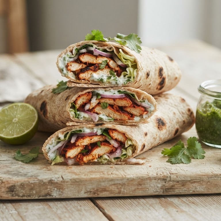 Indiase wraps met kipfilet