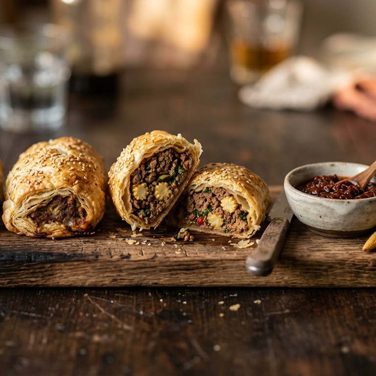 Indische saucijzenbroodjes