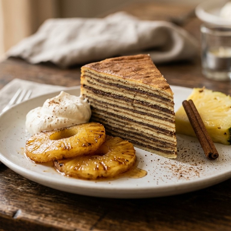 Indische spekkoek met ananas en room