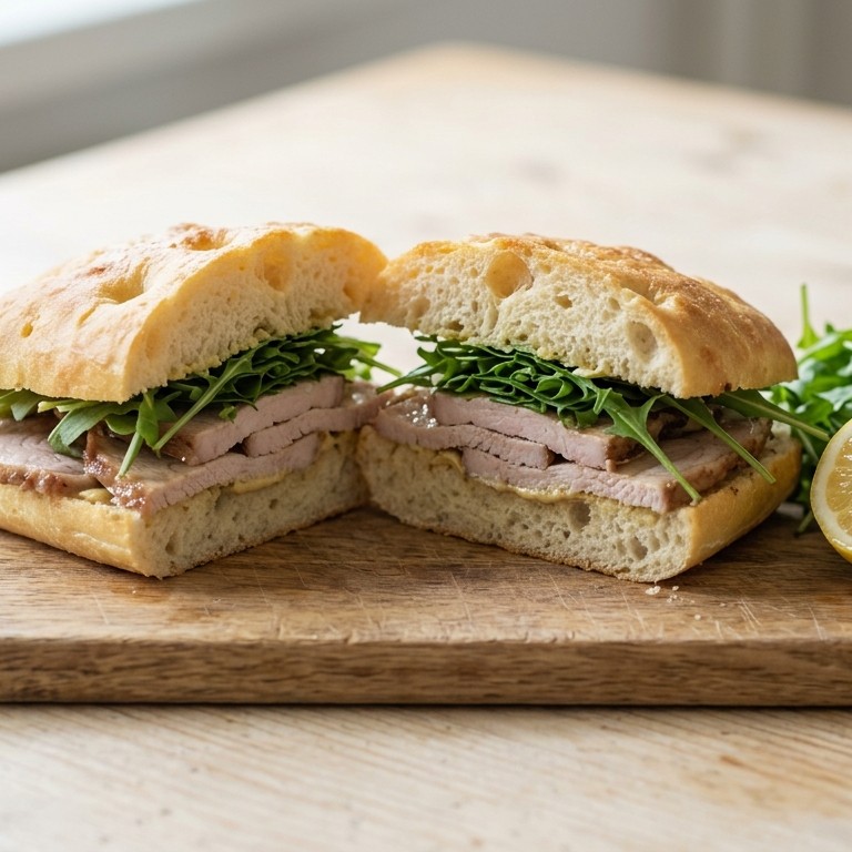 Italiaans brood met warm vlees