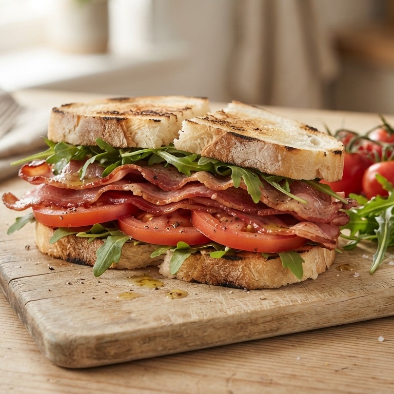 Italiaanse bacon-tomaat sandwich