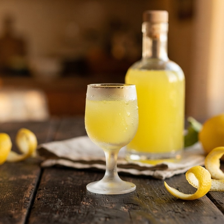 Italiaanse limoncello (citroenlikeur)