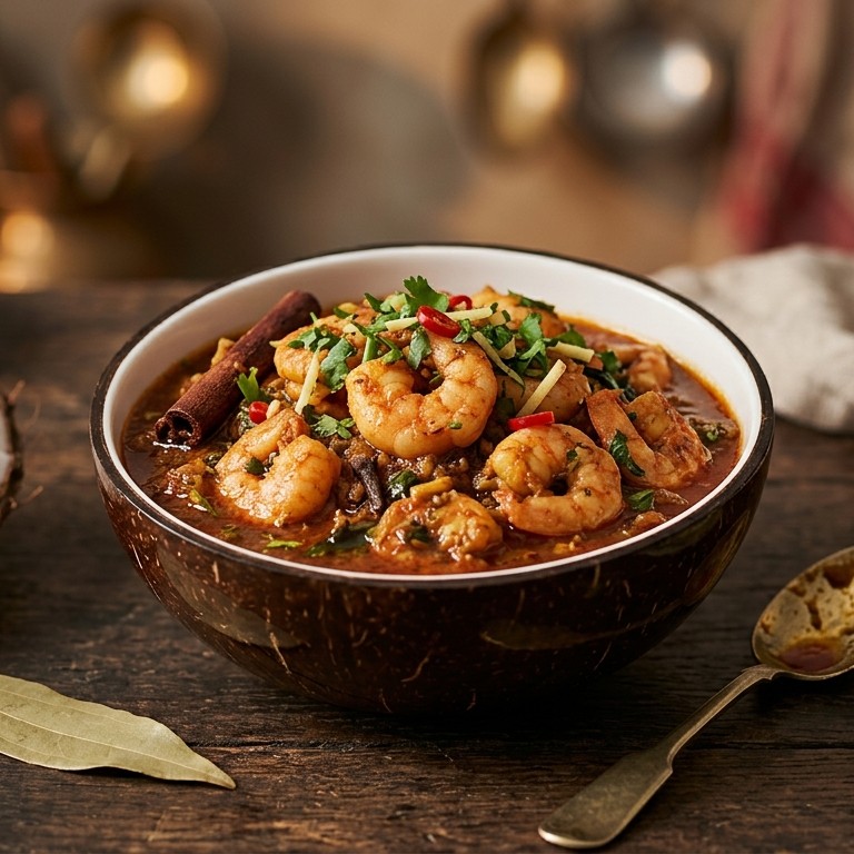 Jhinga ka pathia (Garnalencurry met kokos)