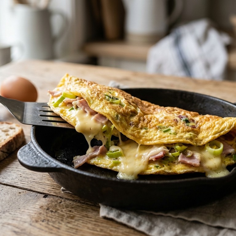 Kaas-ham-prei omelet