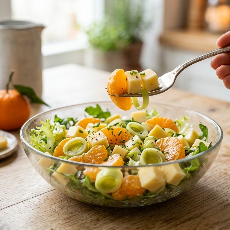 Kaas- mandarijnensalade