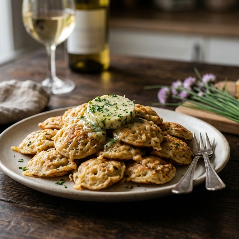 Kaaspoffertjes met kruidenboter