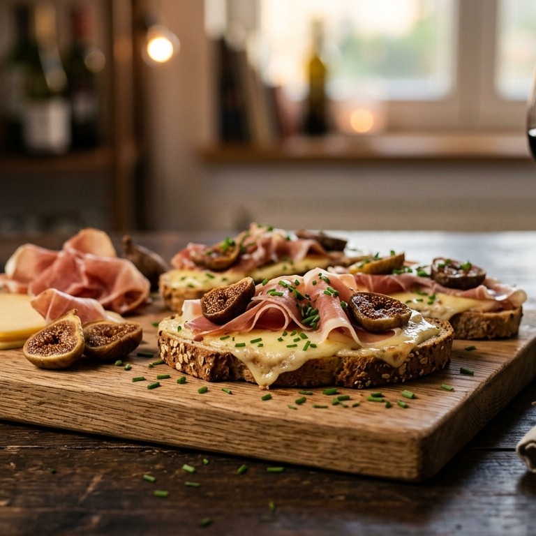 Kaassneetjes met serranoham en vijgen