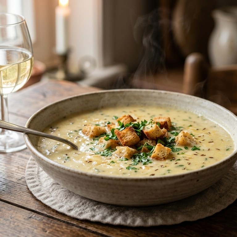Kaassoep met croûtons