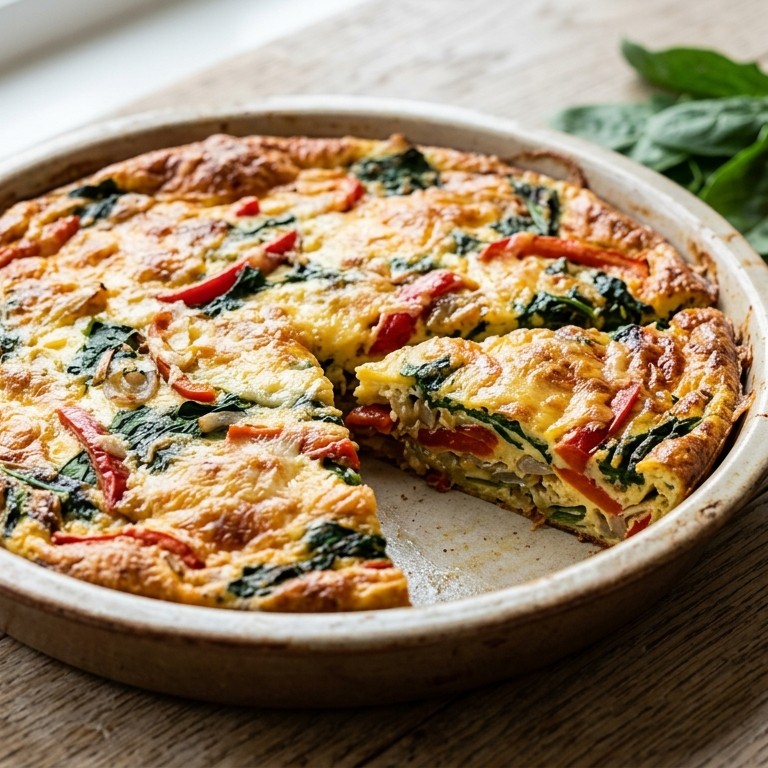 Kaastaart met sjalotjes, paprika en spinazie