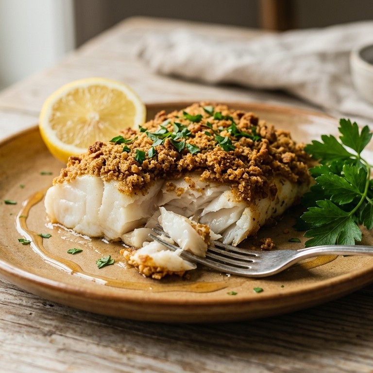 Kabeljauw met kruiden en peperkoek