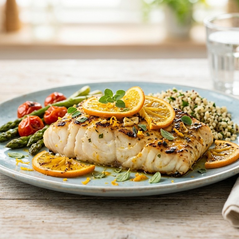 Kabeljauwfilet met sinaasappelmarinade