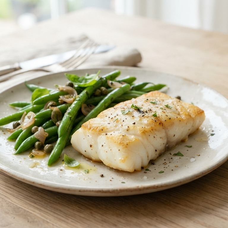 Kabeljauwfilet met sperziebonen