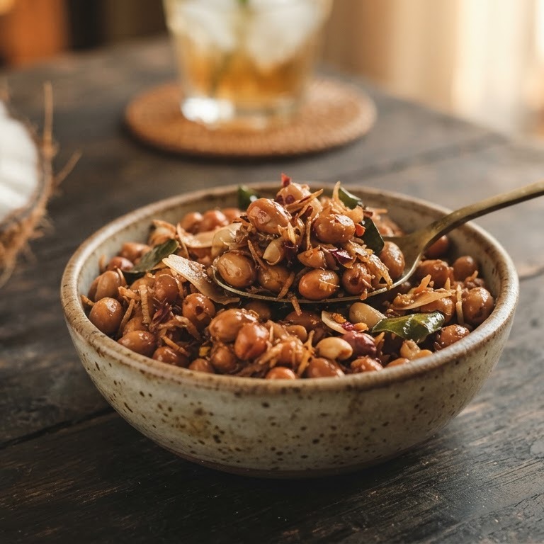 Kacang kokos (gebakken pinda’s, kokos en kruiden)