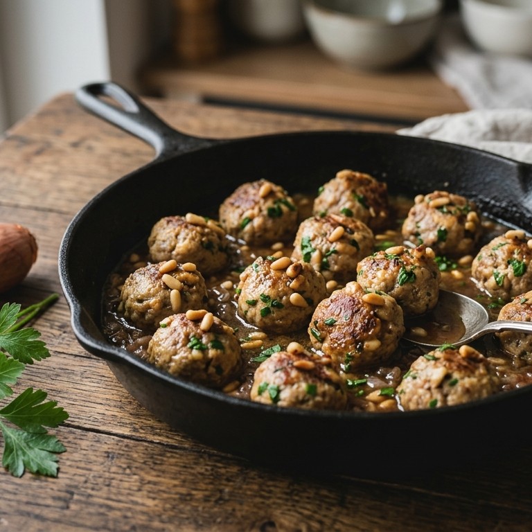 Kalfsgehaktballen met pijnboompitten