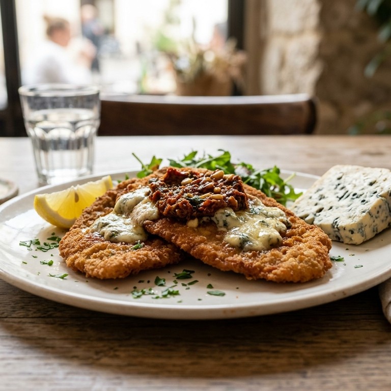 Kalfsschnitzel met rode pesto