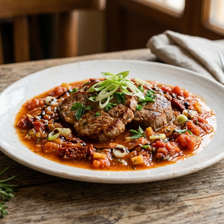Kalfsvlees met tomaten/gembersaus