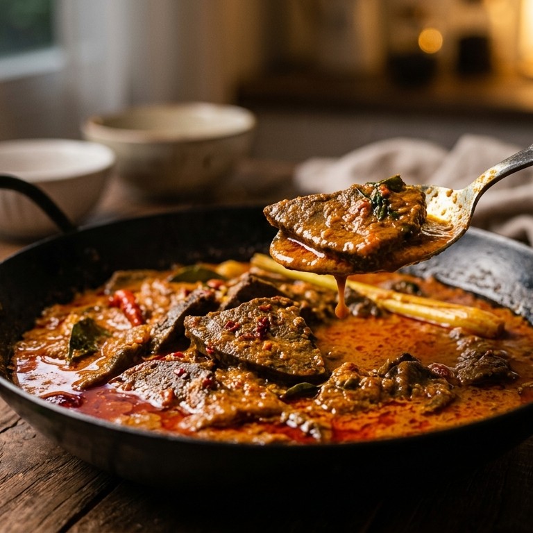 Kalio Hati Dua (lever in saus)