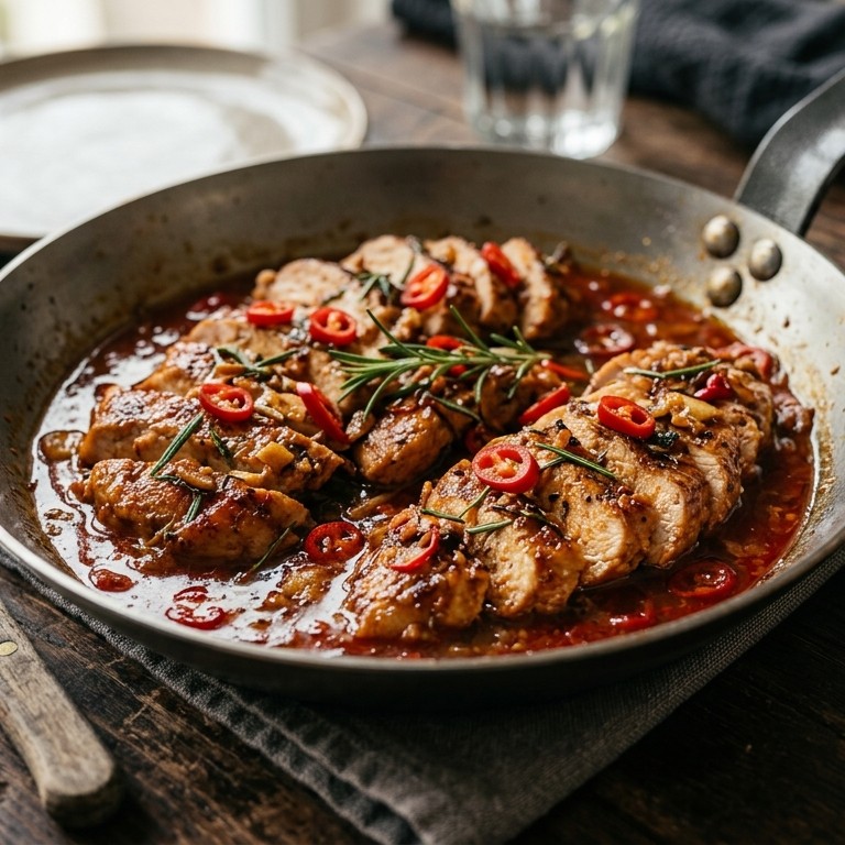 Kalkoen met chilisaus