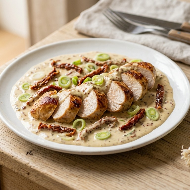 Kalkoenfilet met mosterdsaus