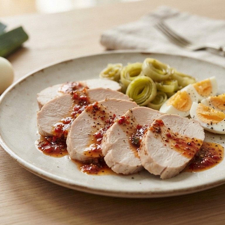 Kalkoenfilet met paprikadressing
