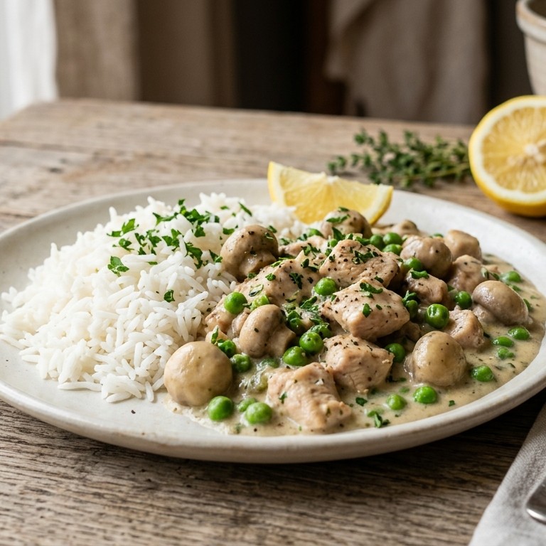 Kalkoenragout met paddenstoelen