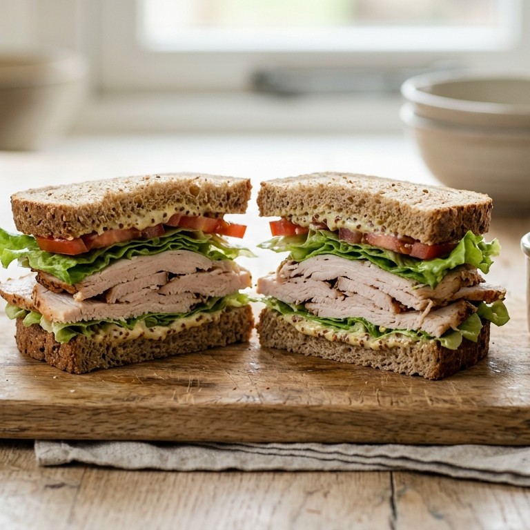 Kalkoensandwich met mosterdmayonaise