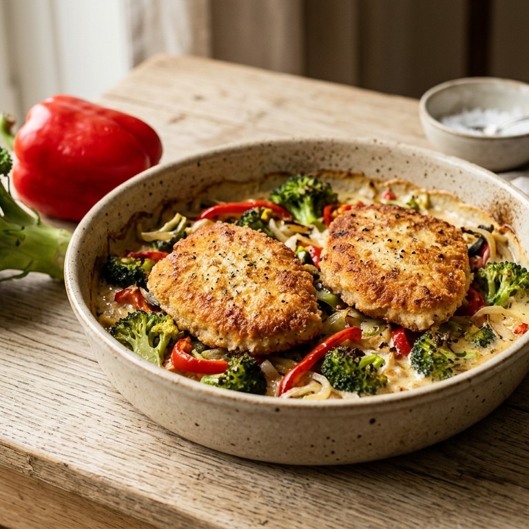 Kalkoenschnitzel met broccoli uit de oven