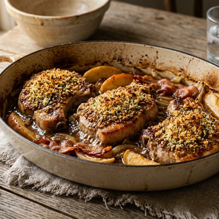 Karbonade met appel uit de oven
