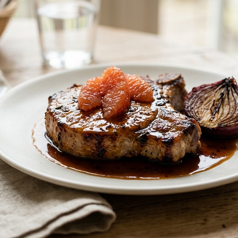 Karbonade met grapefruitsaus