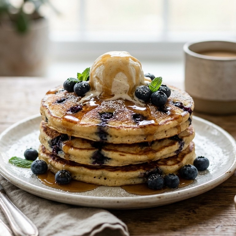 Karnemelkpannenkoeken met blauwe bessen