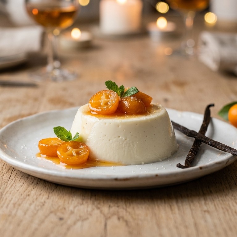 Karnemelkpuddinkjes met gekonfijte kumquats
