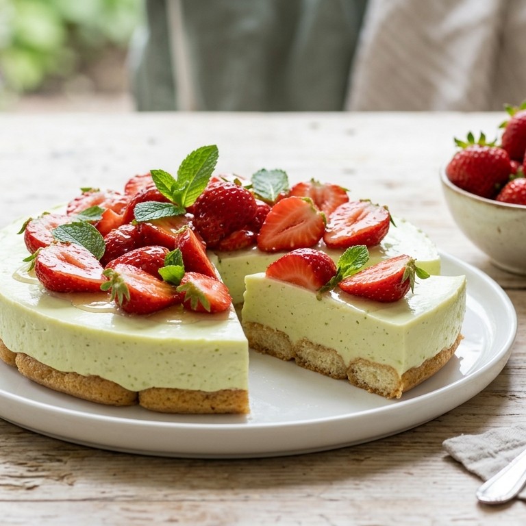 Karnemelktaart met aardbeien