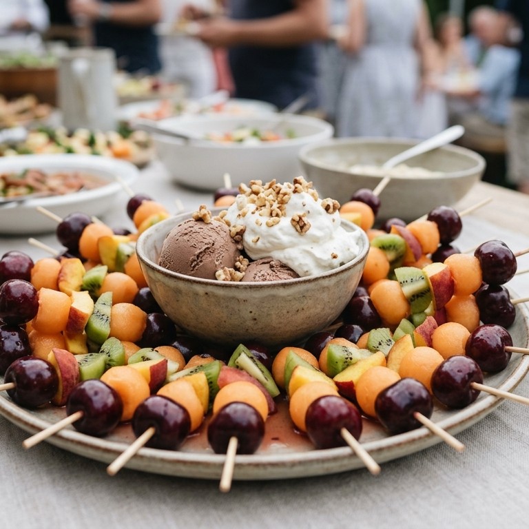Kers-meloenspiesjes voor buffet