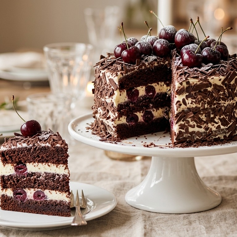 Kersen-chocolade crèmetaart