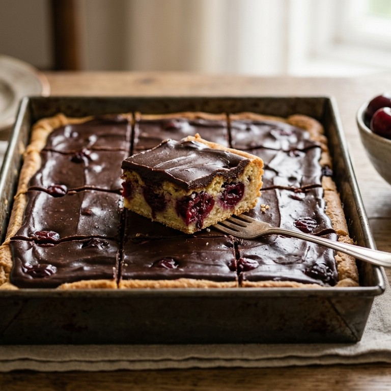 Kersengebak met chocolade