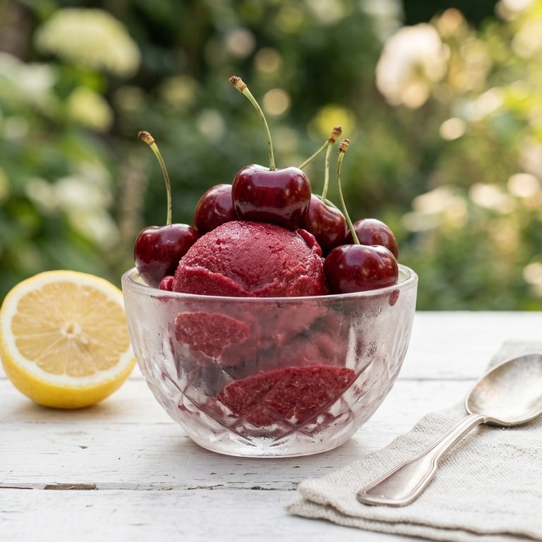 Kersensorbet met cerise