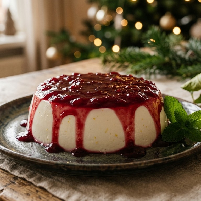 Kerstyoghurtpudding met Cranberrygelei