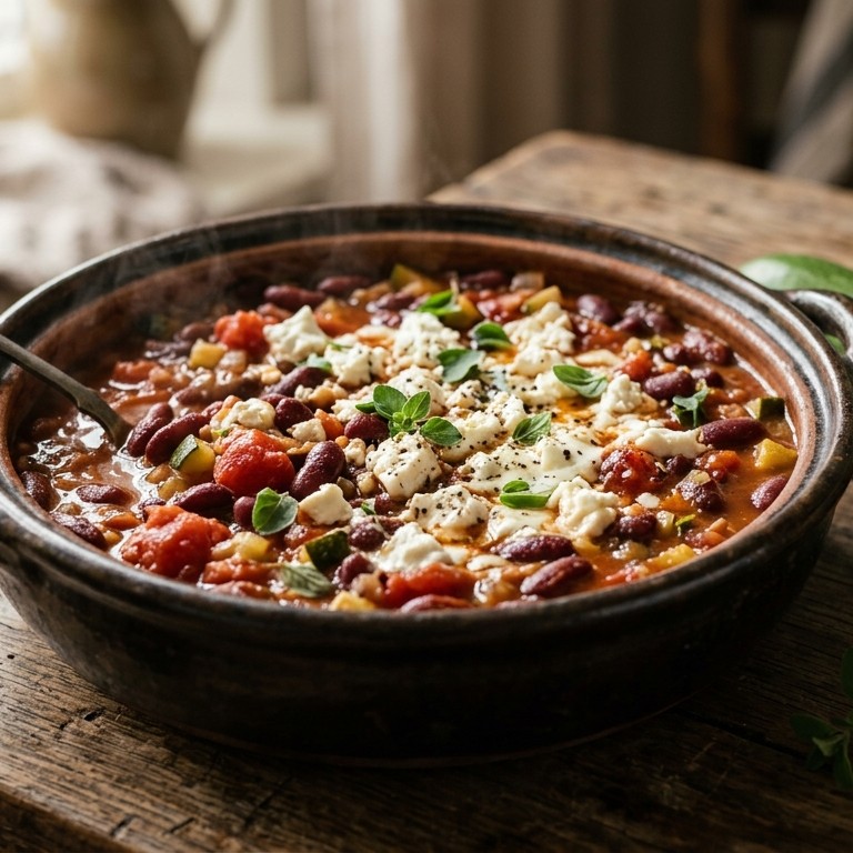 Kidneybonenschotel met tomaat en feta