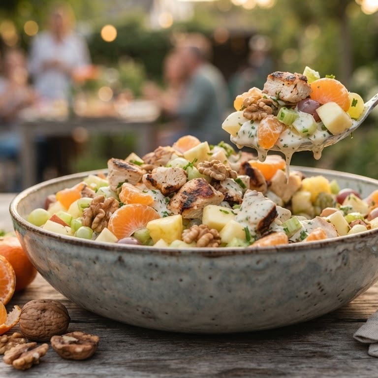 Kip-fruitsalade voor de bbq of bij buffet